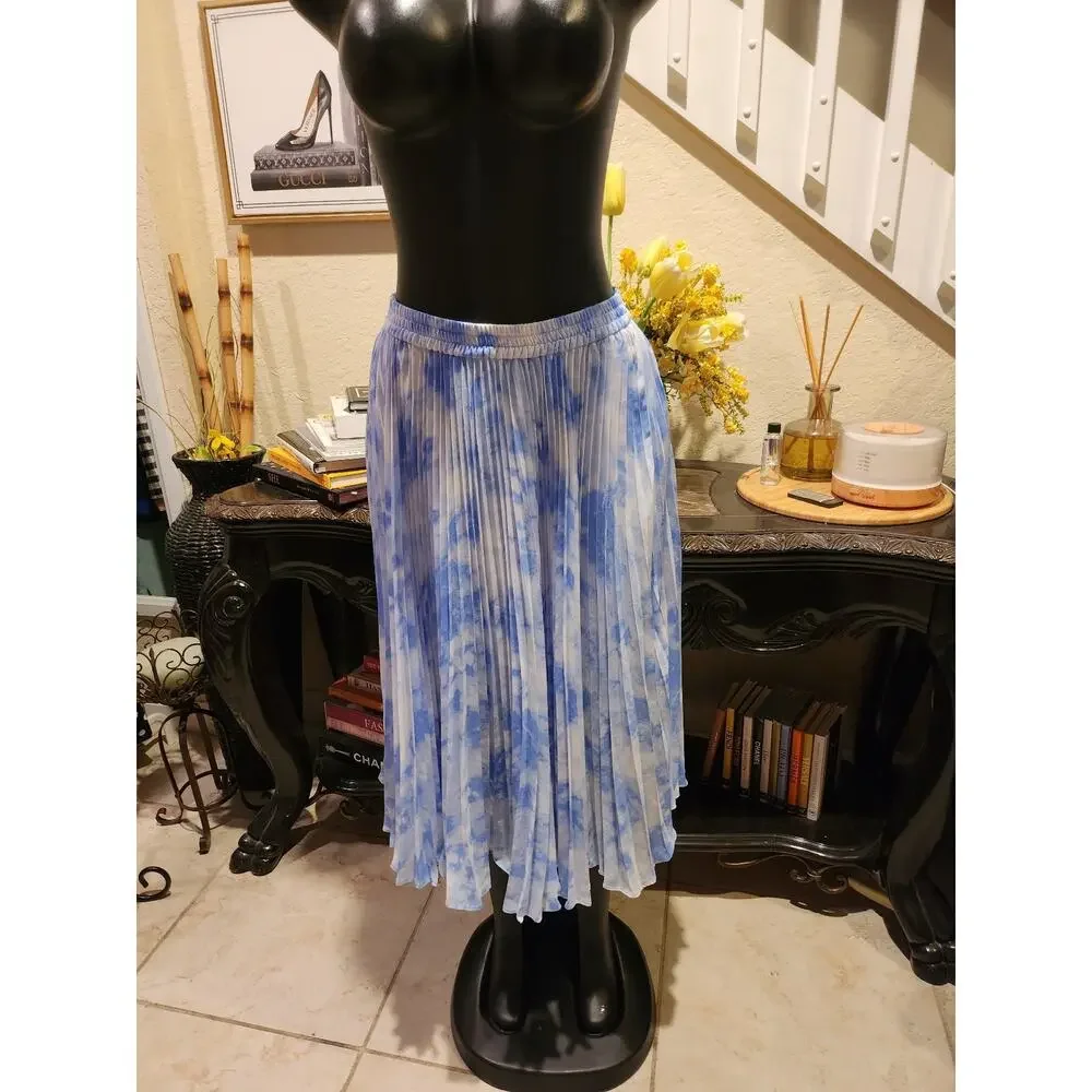 Michael Kors Tie-Dye Georgette Pleated Skirt size S